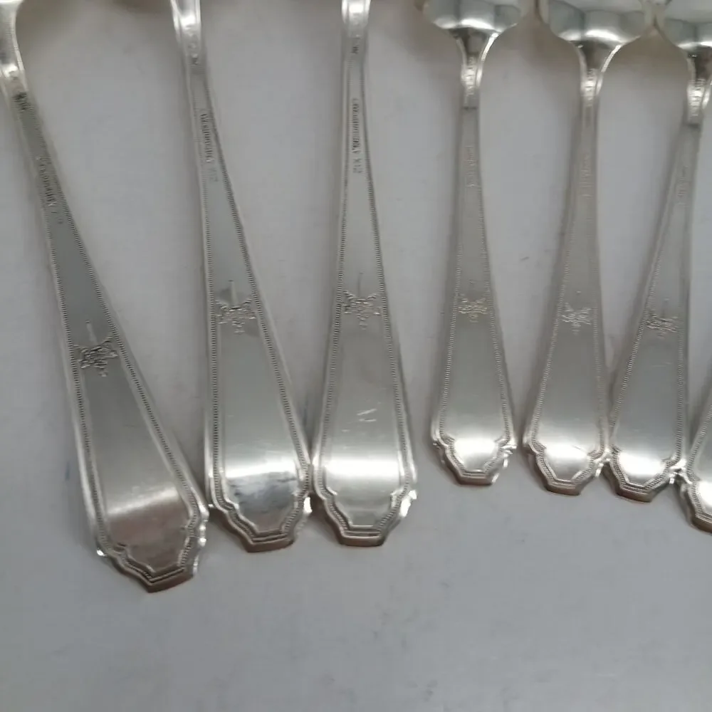 8X SS ROGERS Extra Plate SilverPlate CHALFONTE Soup Spoons Demitasse Flatware